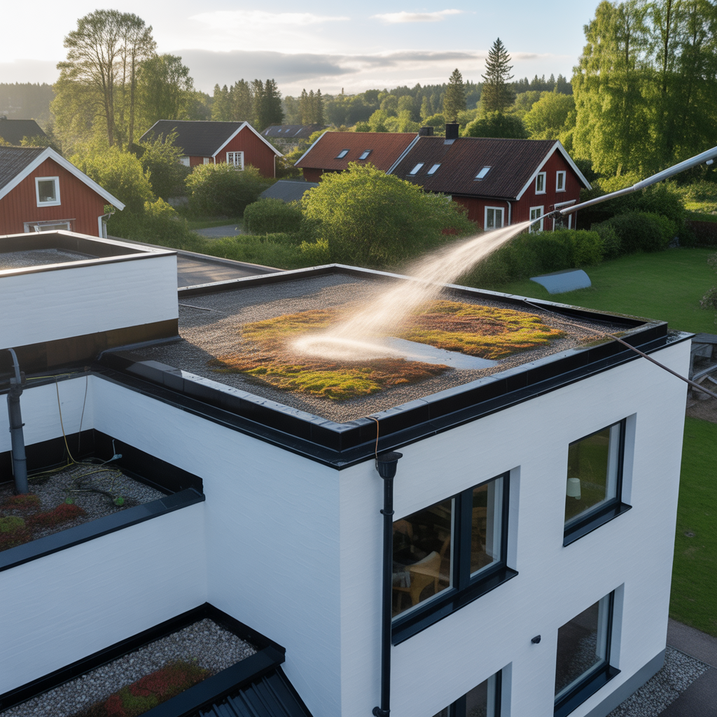 6.Sa rengor och skoter du ditt platta tak