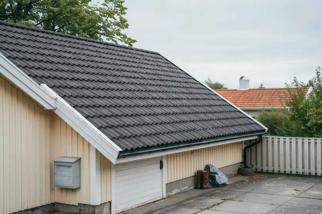 byte av garagetak med nytt papptak i gisl vs l ge trelleborg